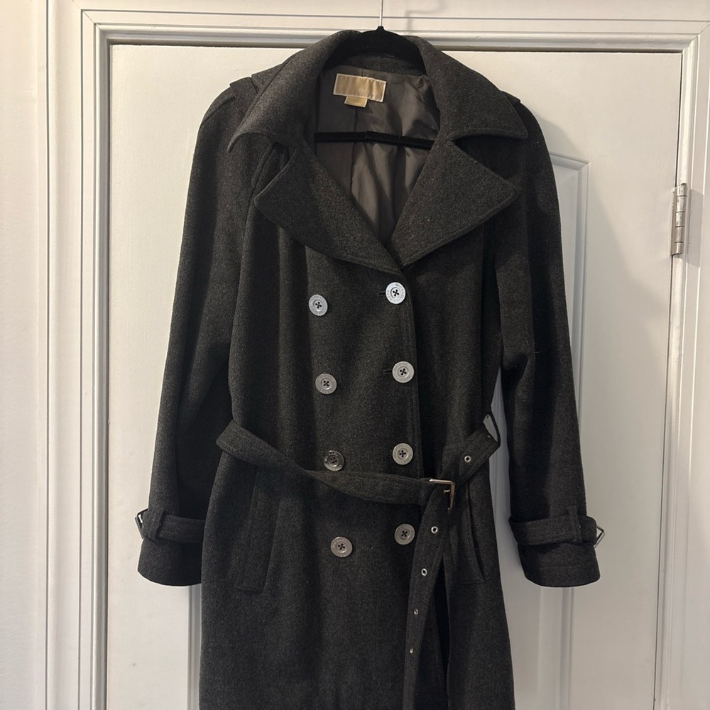 Michael Kors Women's Double-Breasted Gray Wool Blend Coat
